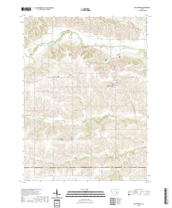 Millersburg, IA — USGS 7.5-minute topo (2022)