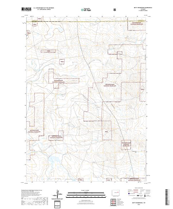 Betty Reservoir, WY — USGS 7.5-minute topo (2021)