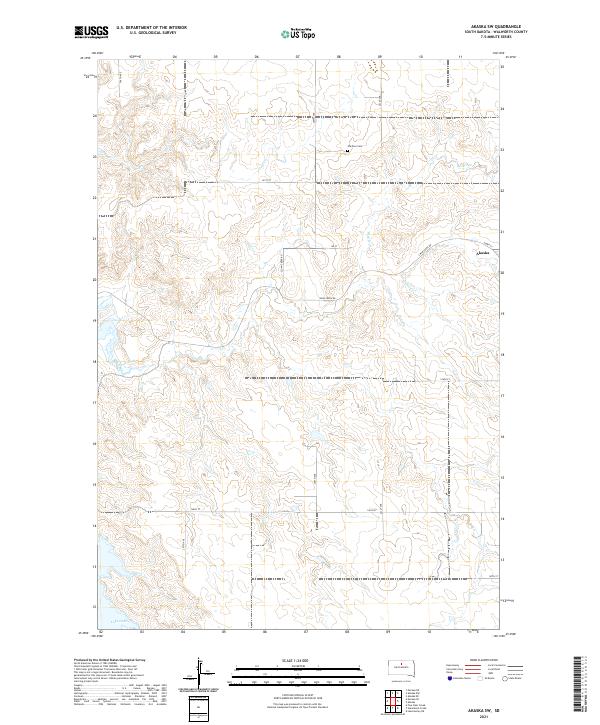 Akaska SW, SD — USGS 7.5-minute topo (2021)