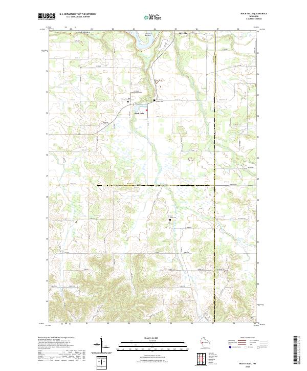 Rock Falls, WI — USGS 7.5-minute topo (2022)