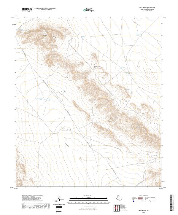 Devil Ridge, TX — USGS 7.5-minute topo (2022)