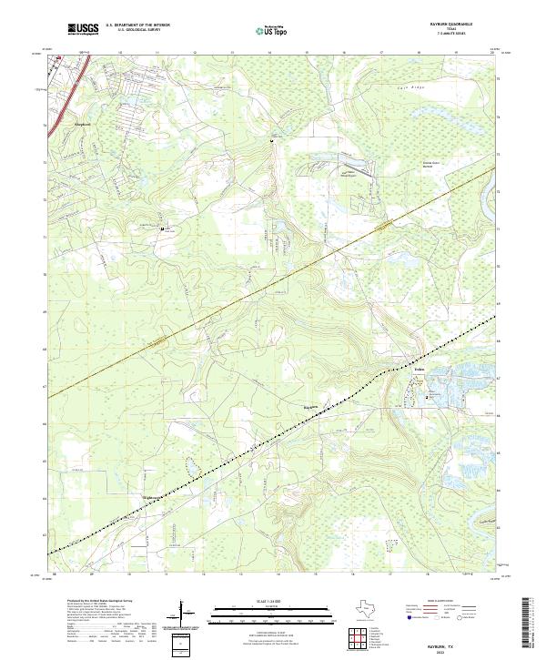 Rayburn, TX — USGS 7.5-minute topo (2022)
