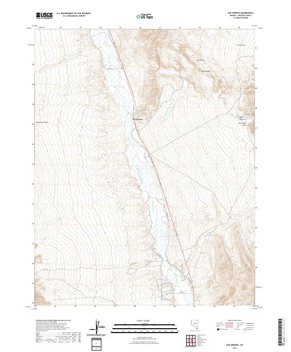 Ash Springs, NV — USGS 7.5-minute topo (2021)