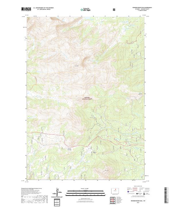 Powder River Pass, WY — USGS 7.5-minute topo (2021)
