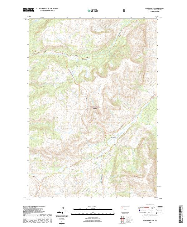 Two Ocean Pass, WY — USGS 7.5-minute topo (2021)