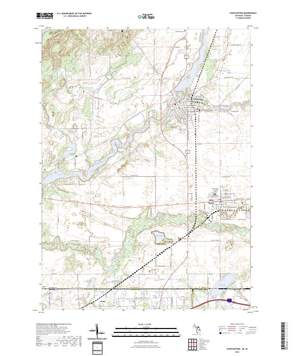Constantine, MI-IN — USGS 7.5-minute topo (2023)