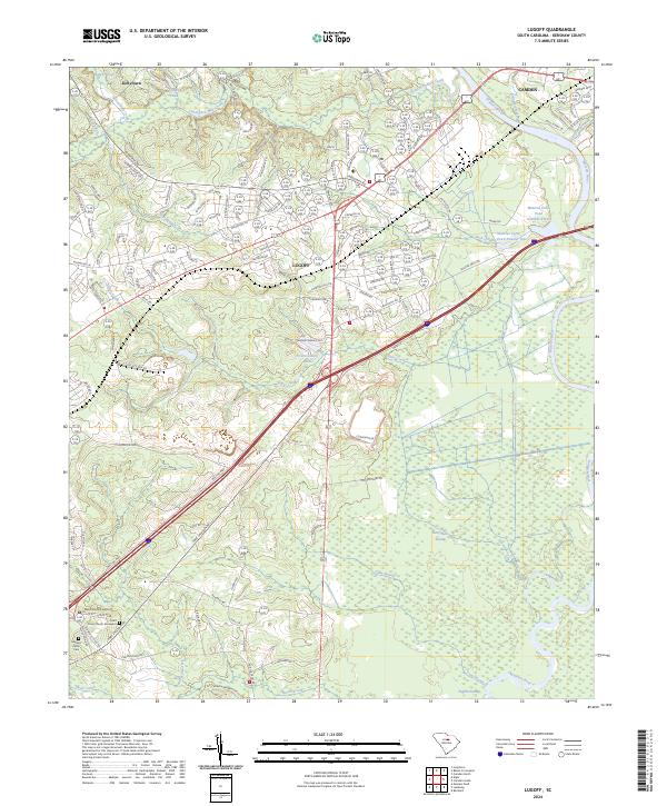 Lugoff, SC — USGS 7.5-minute topo (2024)
