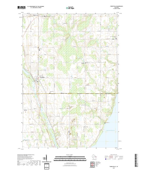 Forestville, WI — USGS 7.5-minute topo (2022)