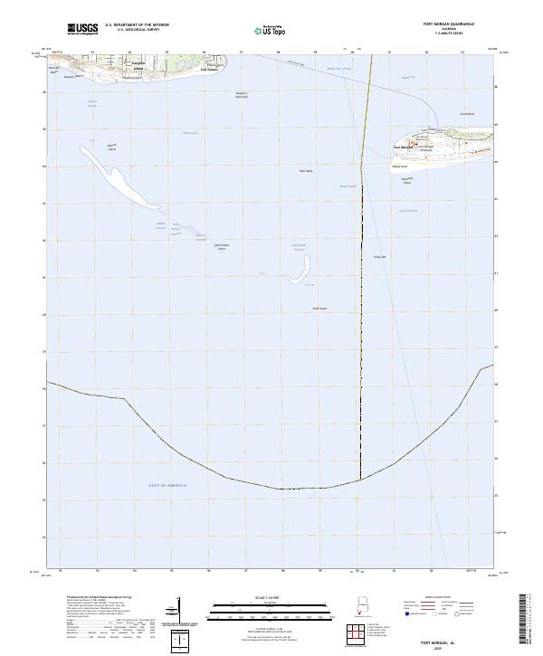 Fort Morgan, AL — USGS 7.5-minute topo (2025)