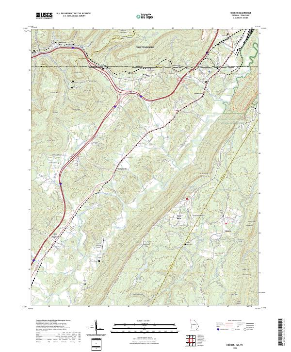 Hooker, GA-TN — USGS 7.5-minute topo (2024)