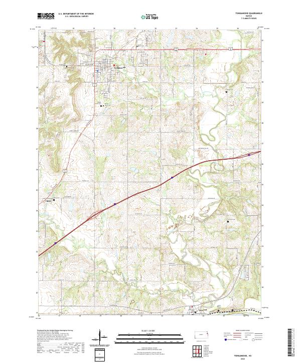 Tonganoxie, KS — USGS 7.5-minute topo (2022)