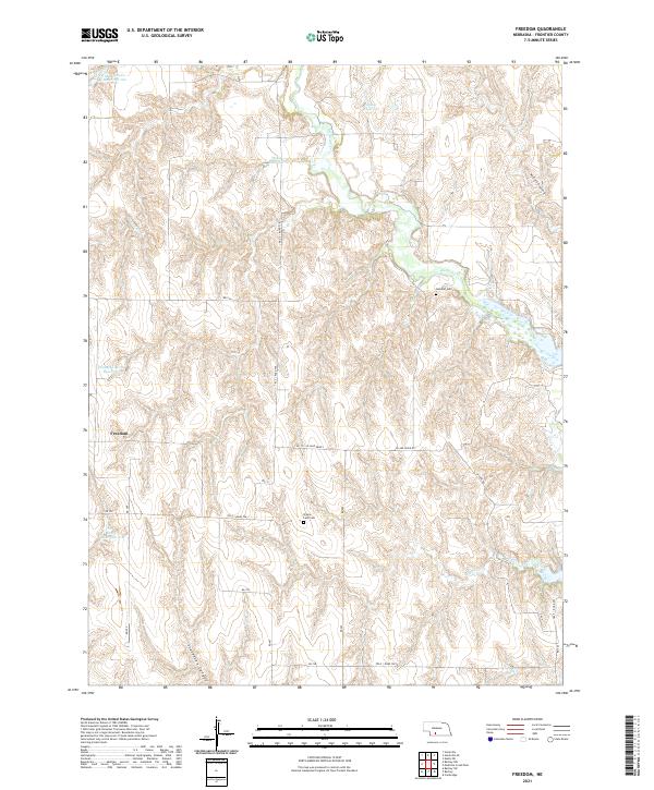 Freedom, NE — USGS 7.5-minute topo (2021)