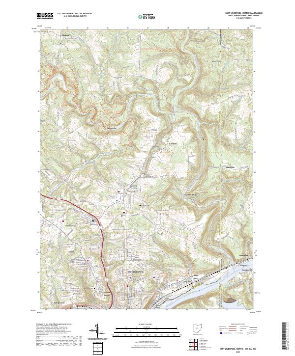 East Liverpool North, OH-PA-WV — USGS 7.5-minute topo (2023)