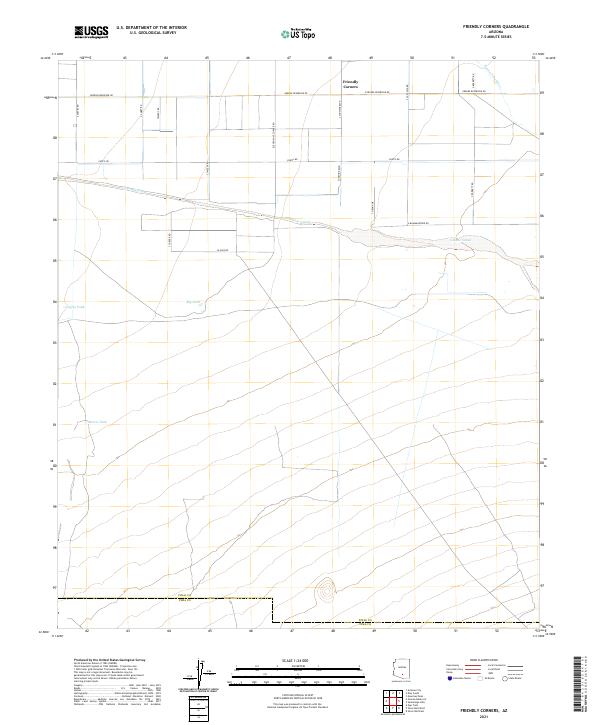 Friendly Corners, AZ — USGS 7.5-minute topo (2021)
