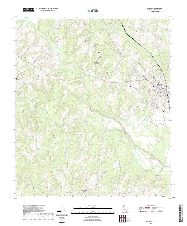 Bellville, TX — USGS 7.5-minute topo (2022)