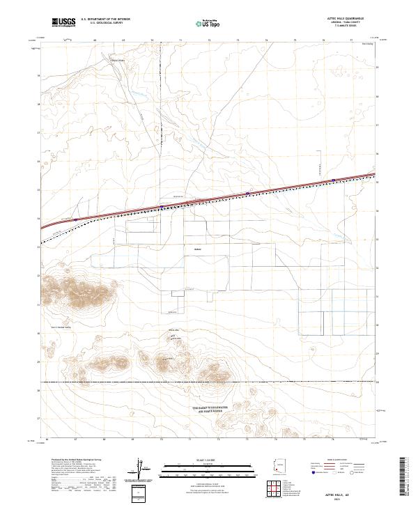 Aztec Hills, AZ — USGS 7.5-minute topo (2021)