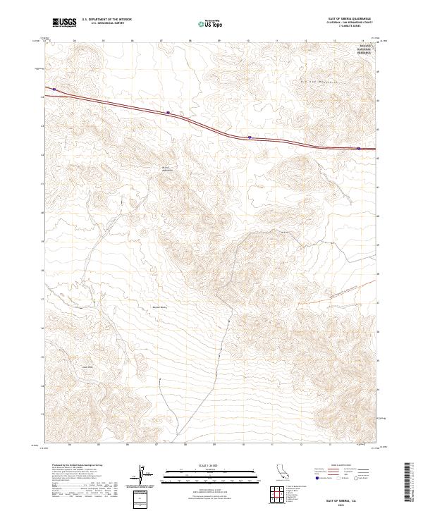 East of Siberia, CA — USGS 7.5-minute topo (2021)