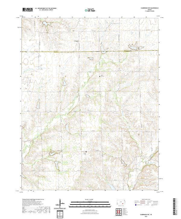 Cambridge NW, KS — USGS 7.5-minute topo (2022)