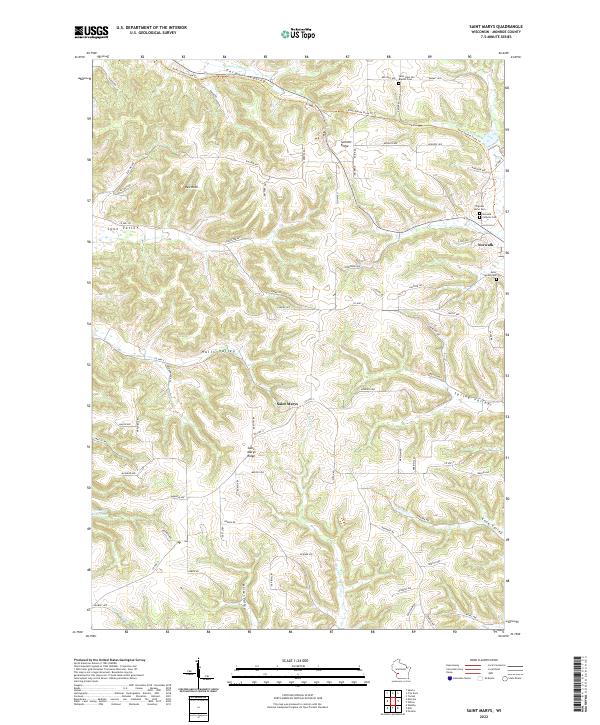 Saint Marys, WI — USGS 7.5-minute topo (2022)