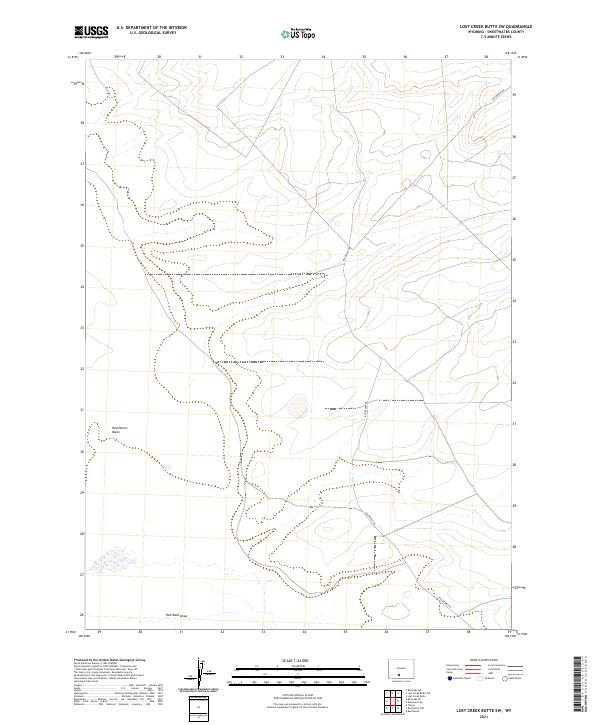Lost Creek Butte SW, WY — USGS 7.5-minute topo (2021)