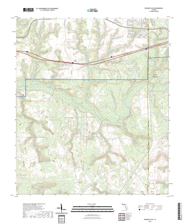 Spencer Flats, FL — USGS 7.5-minute topo (2024)