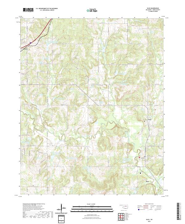 Slick, OK — USGS 7.5-minute topo (2022)