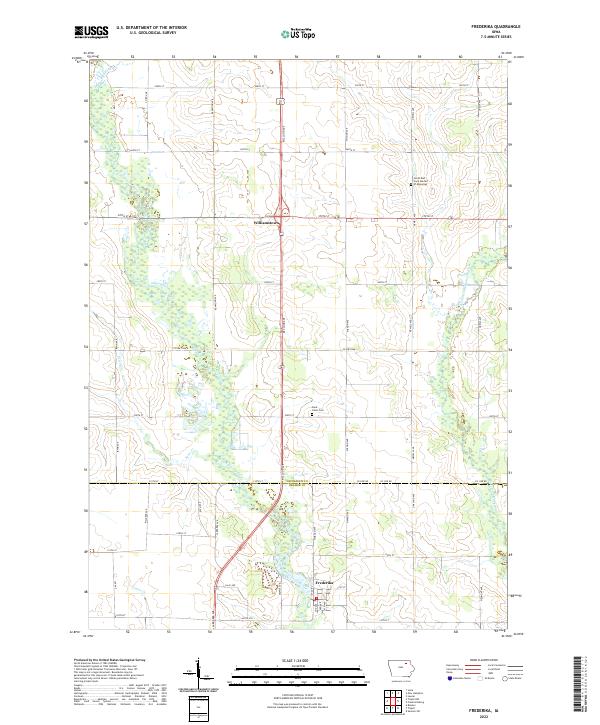 Frederika, IA — USGS 7.5-minute topo (2022)