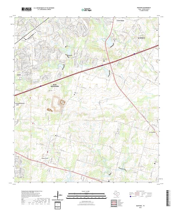 Martinez, TX — USGS 7.5-minute topo (2022)