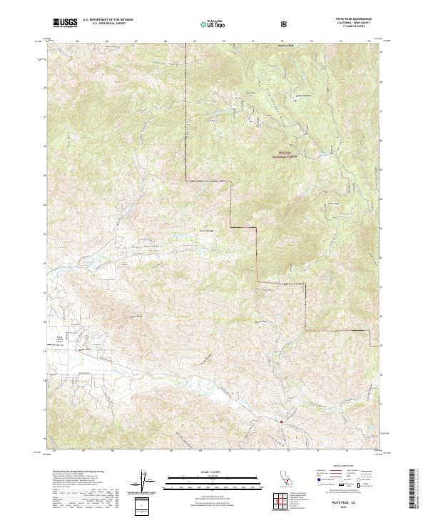 Piute Peak, CA — USGS 7.5-minute topo (2021)