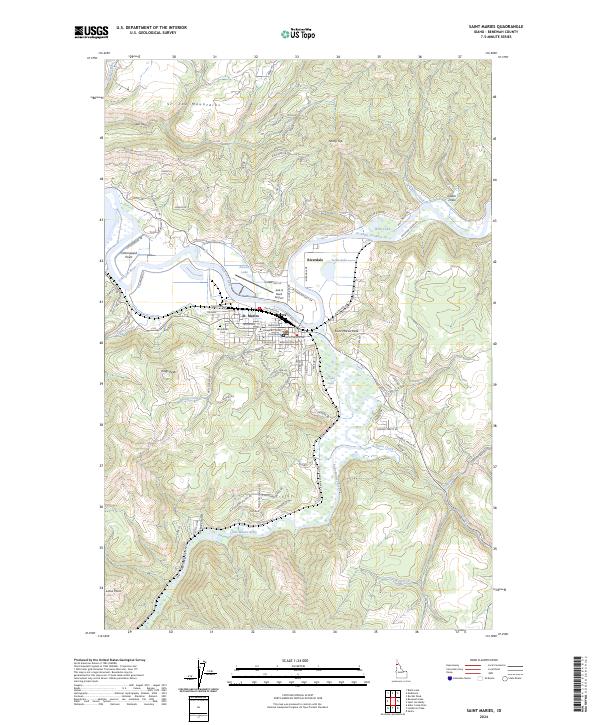 Saint Maries, ID — USGS 7.5-minute topo (2024)
