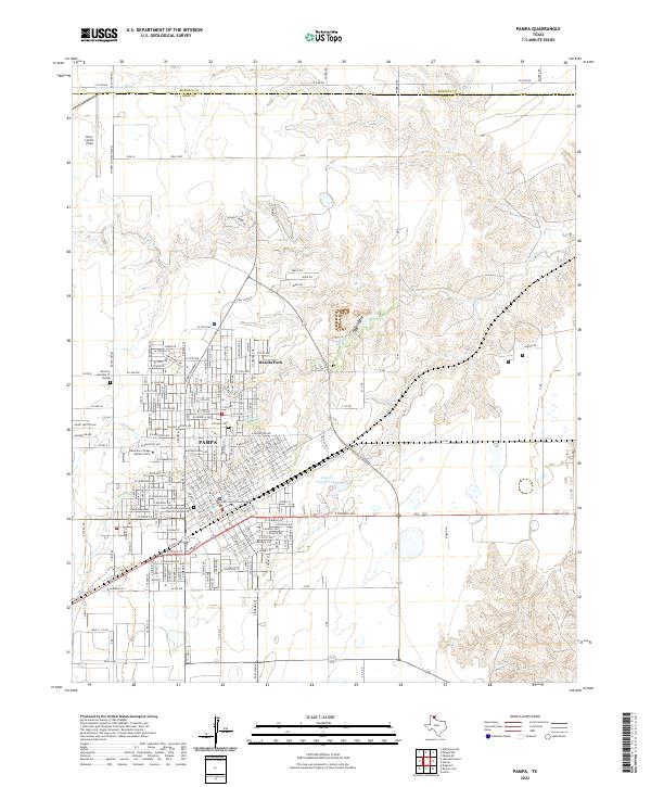 Pampa, TX — USGS 7.5-minute topo (2022)