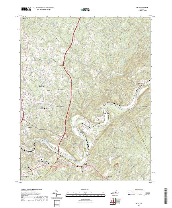 Kelly, VA — USGS 7.5-minute topo (2022)