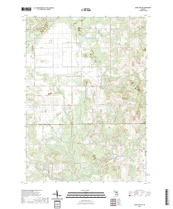 Sand Lake SW, MI — USGS 7.5-minute topo (2023)
