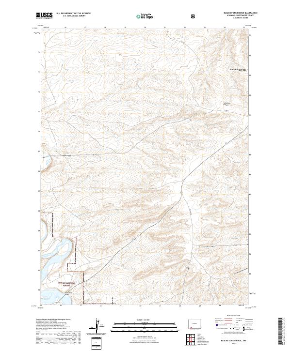 Blacks Fork Bridge, WY — USGS 7.5-minute topo (2021)