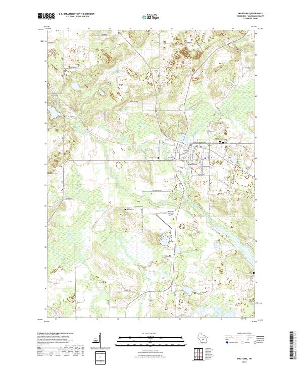 Wautoma, WI — USGS 7.5-minute topo (2022)