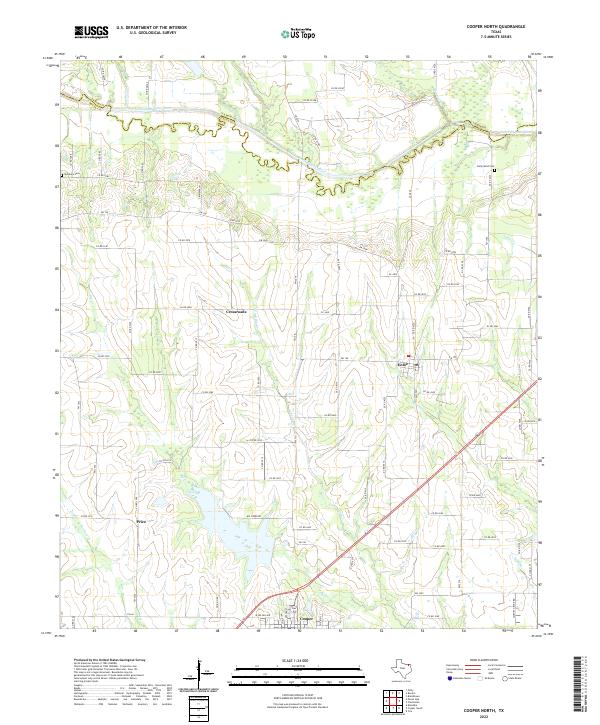 Cooper North, TX — USGS 7.5-minute topo (2022)