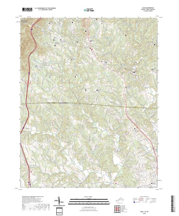 Cana, VA-NC — USGS 7.5-minute topo (2022)