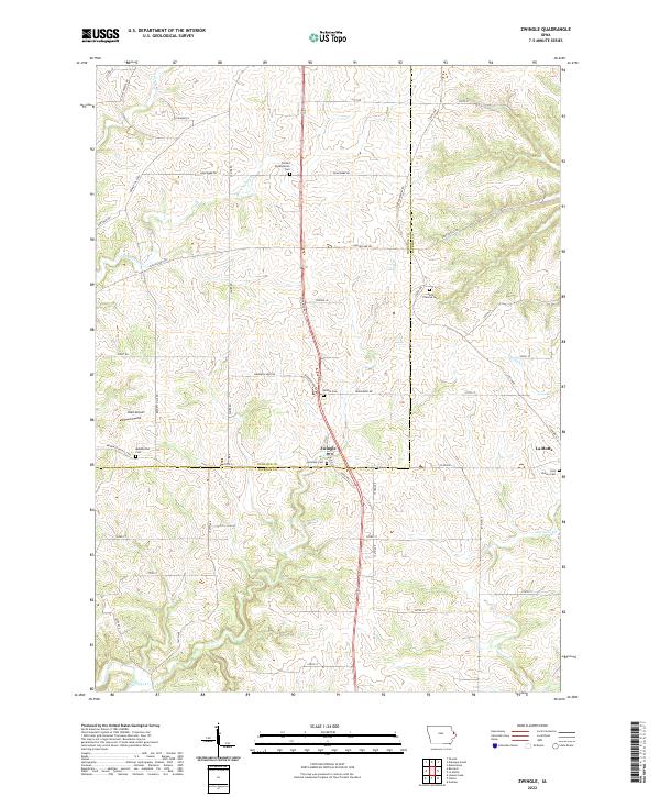 Zwingle, IA — USGS 7.5-minute topo (2022)