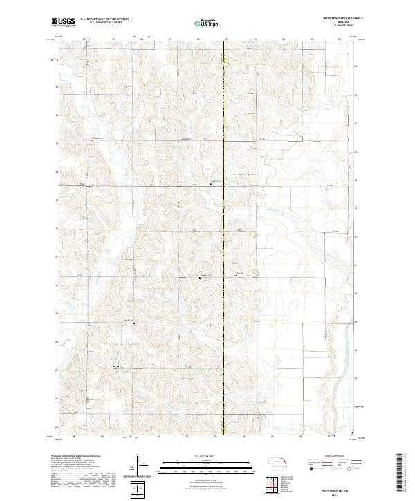 West Point SE, NE — USGS 7.5-minute topo (2021)