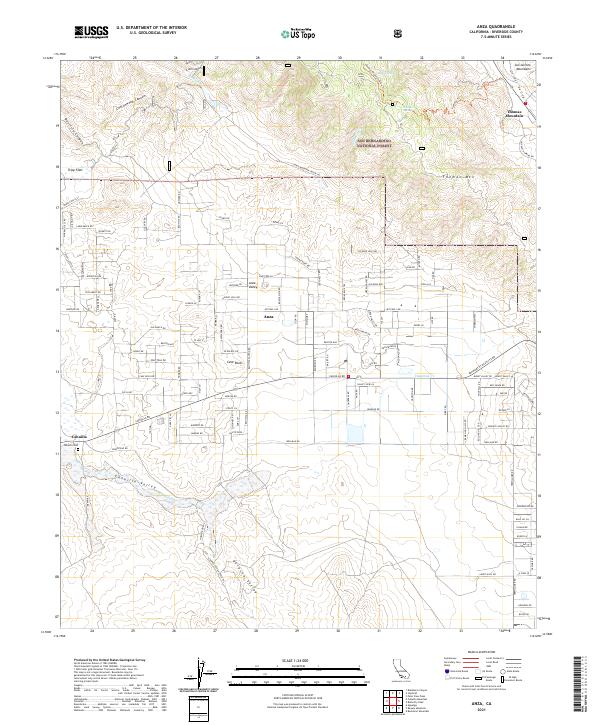 Anza, CA — USGS 7.5-minute topo (2021)
