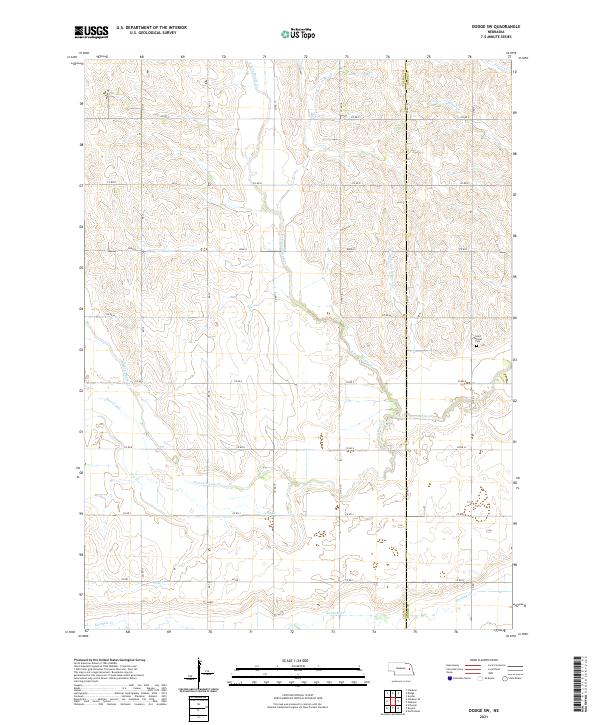 Dodge SW, NE — USGS 7.5-minute topo (2021)