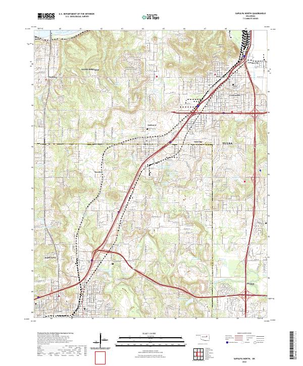Sapulpa North, OK — USGS 7.5-minute topo (2022)