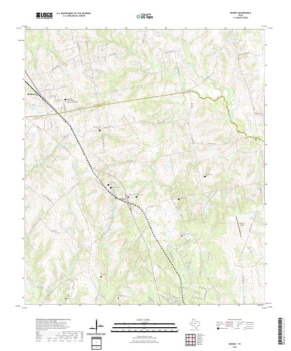 Kenney, TX — USGS 7.5-minute topo (2022)