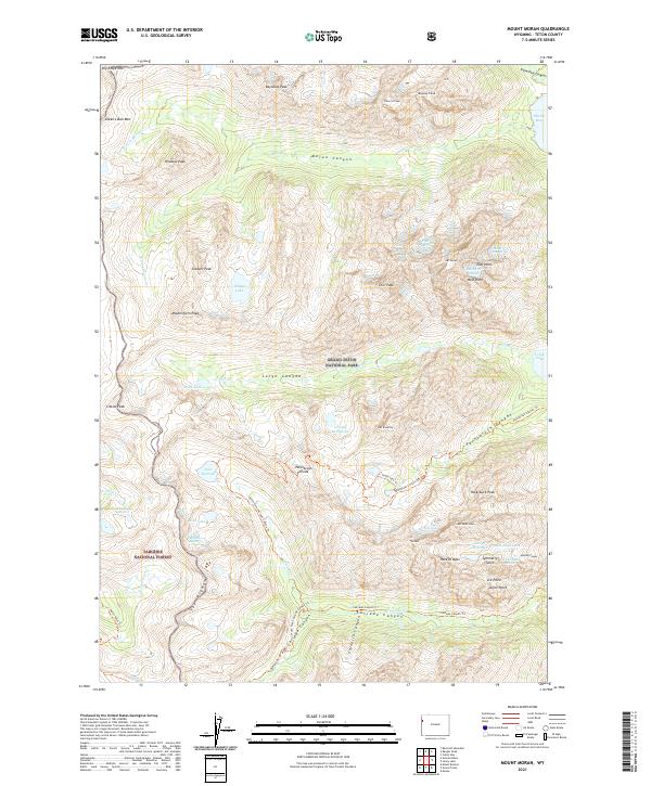 Mount Moran, WY — USGS 7.5-minute topo (2021)