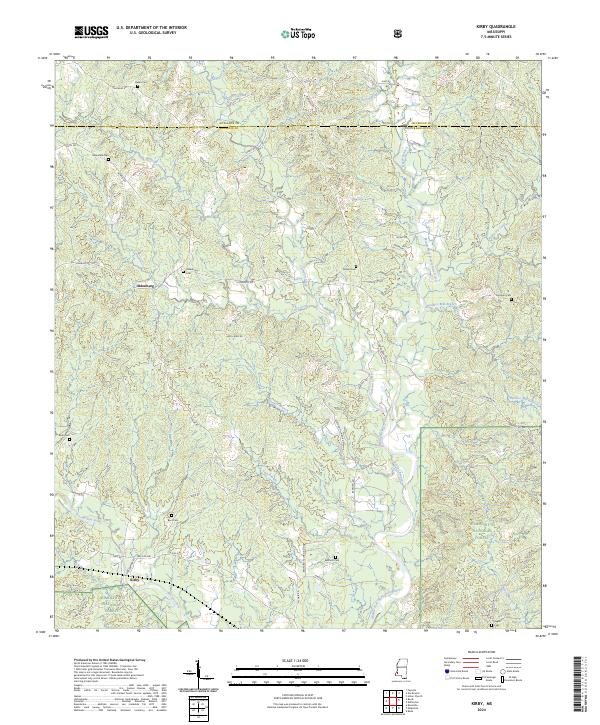 Kirby, MS — USGS 7.5-minute topo (2024)