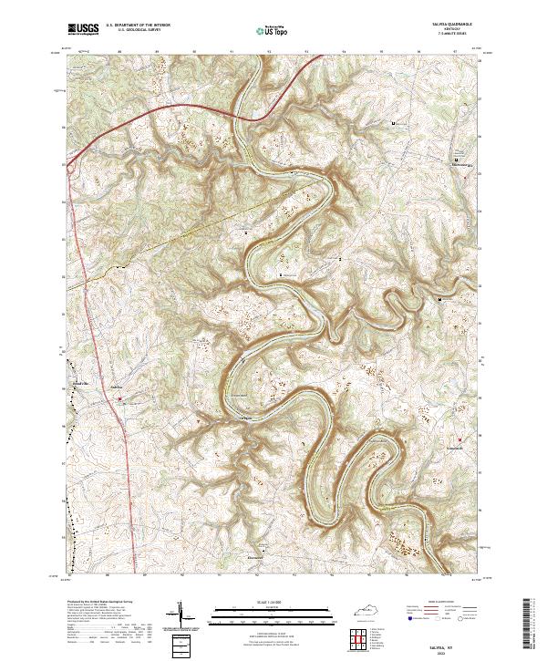Salvisa, KY — USGS 7.5-minute topo (2022)