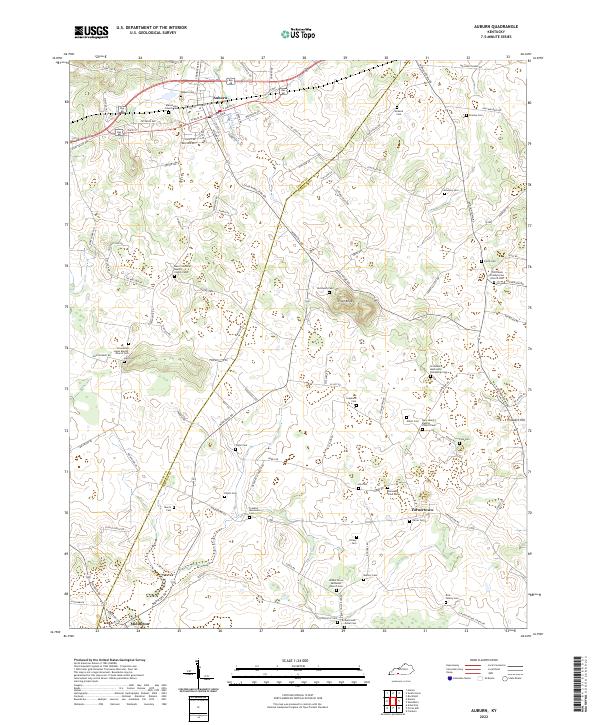 Auburn, KY — USGS 7.5-minute topo (2022)