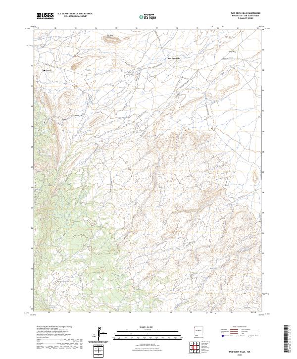 Two Grey Hills, NM — USGS 7.5-minute topo (2023)