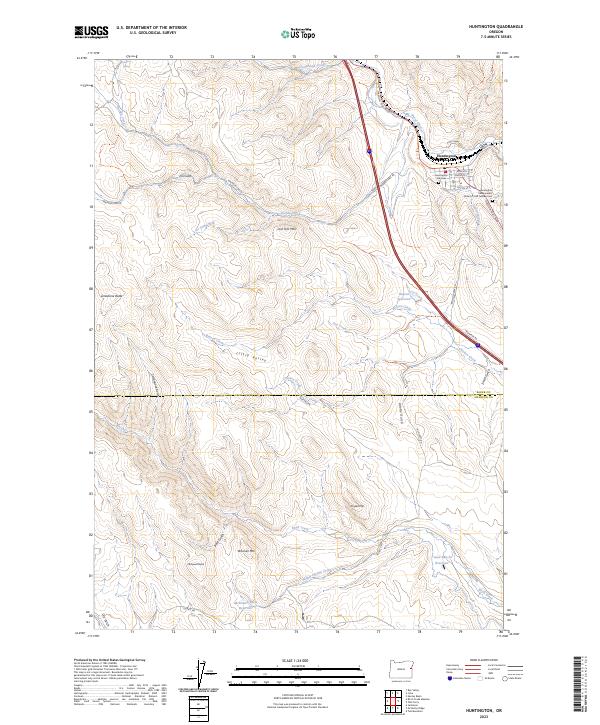 Huntington, OR — USGS 7.5-minute topo (2023)