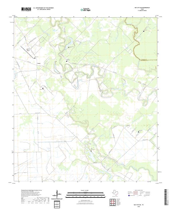 Bay City NE, TX — USGS 7.5-minute topo (2022)